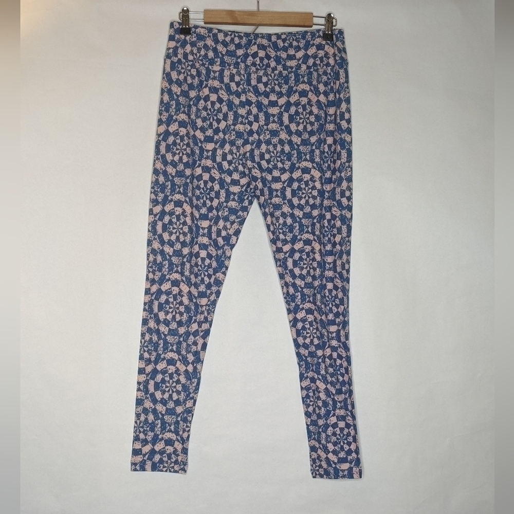 LuLaRoe Tall & Curvy Leggings Pink Blue Circles Geometric Rare Unicorn Soft Easy